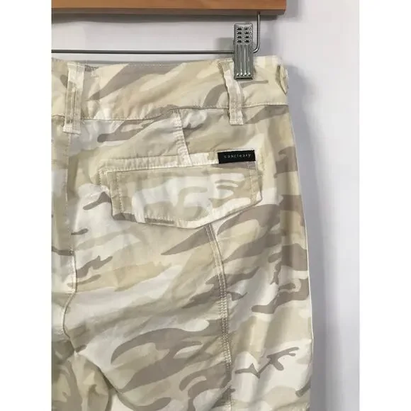 Sanctuary Pants Size 27 Womens Camouflage Tan Beige Cargo Style Drawstring Cuff - Picture 8 of 13